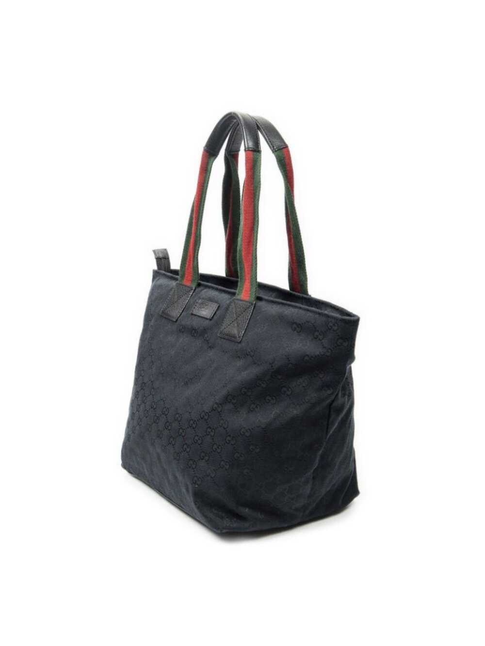 Gucci Large Web Shopping Tote Black Gg Canvas View 2
